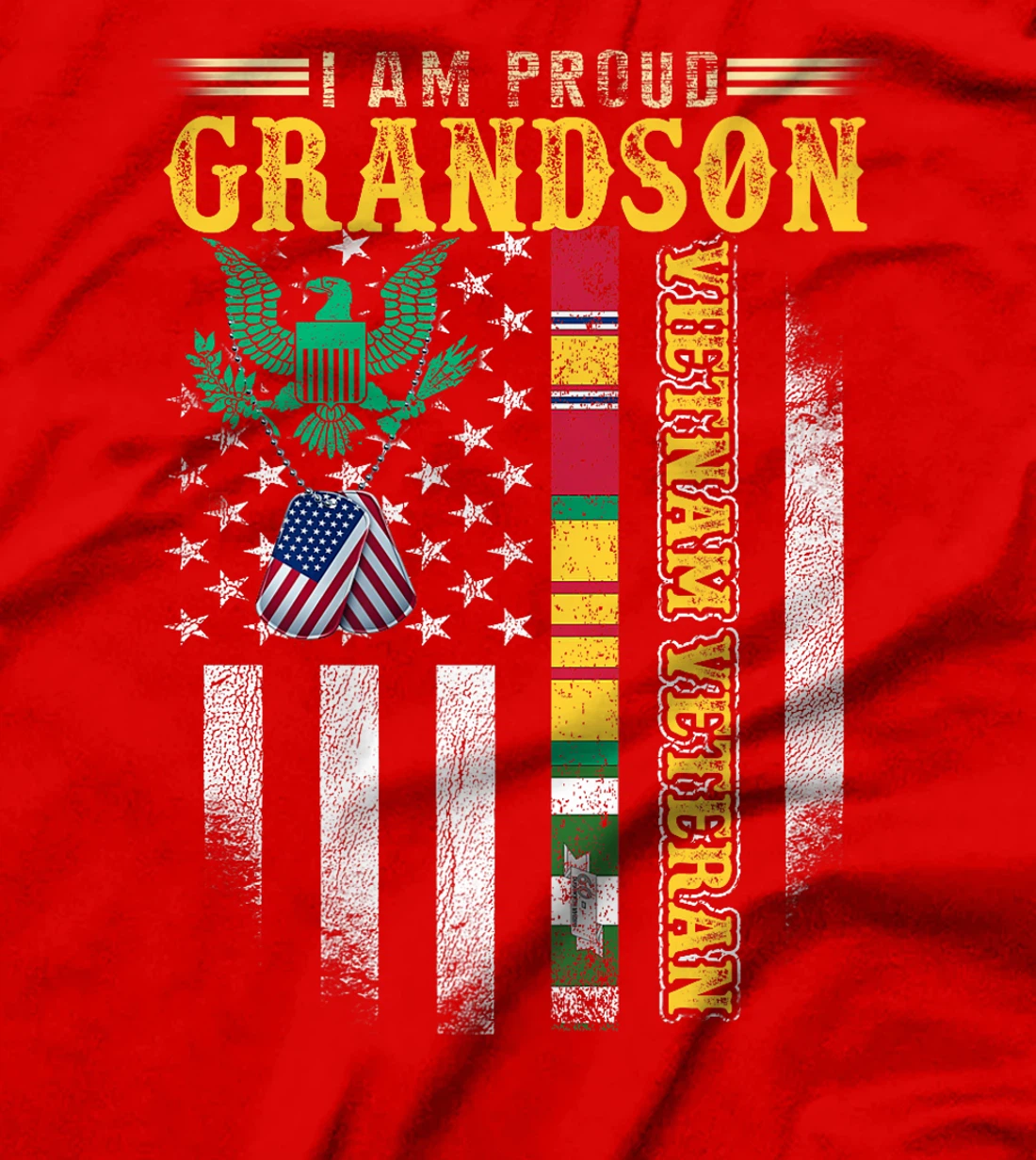 Military Family Veteran Support My Grandson Veteran Memorial Premium T-Shirt