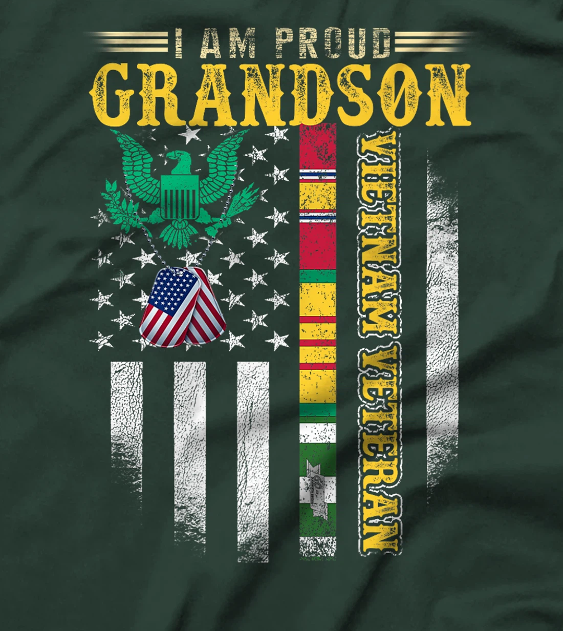 Military Family Veteran Support My Grandson Veteran Memorial Premium T-Shirt