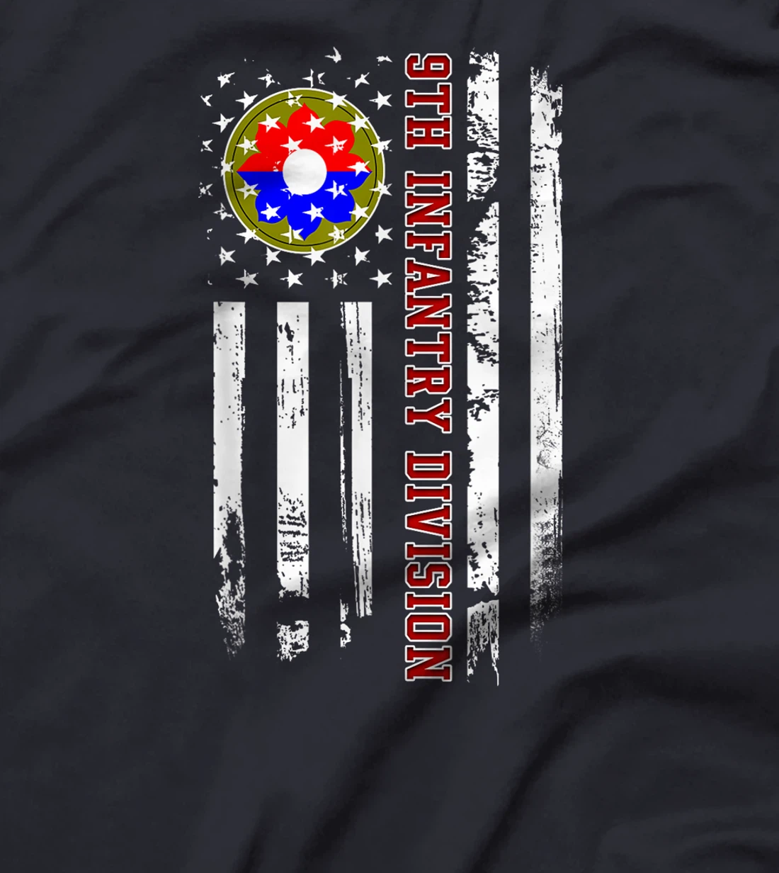 9th Infantry Division American Flag Military Veterans Day T-Shirt