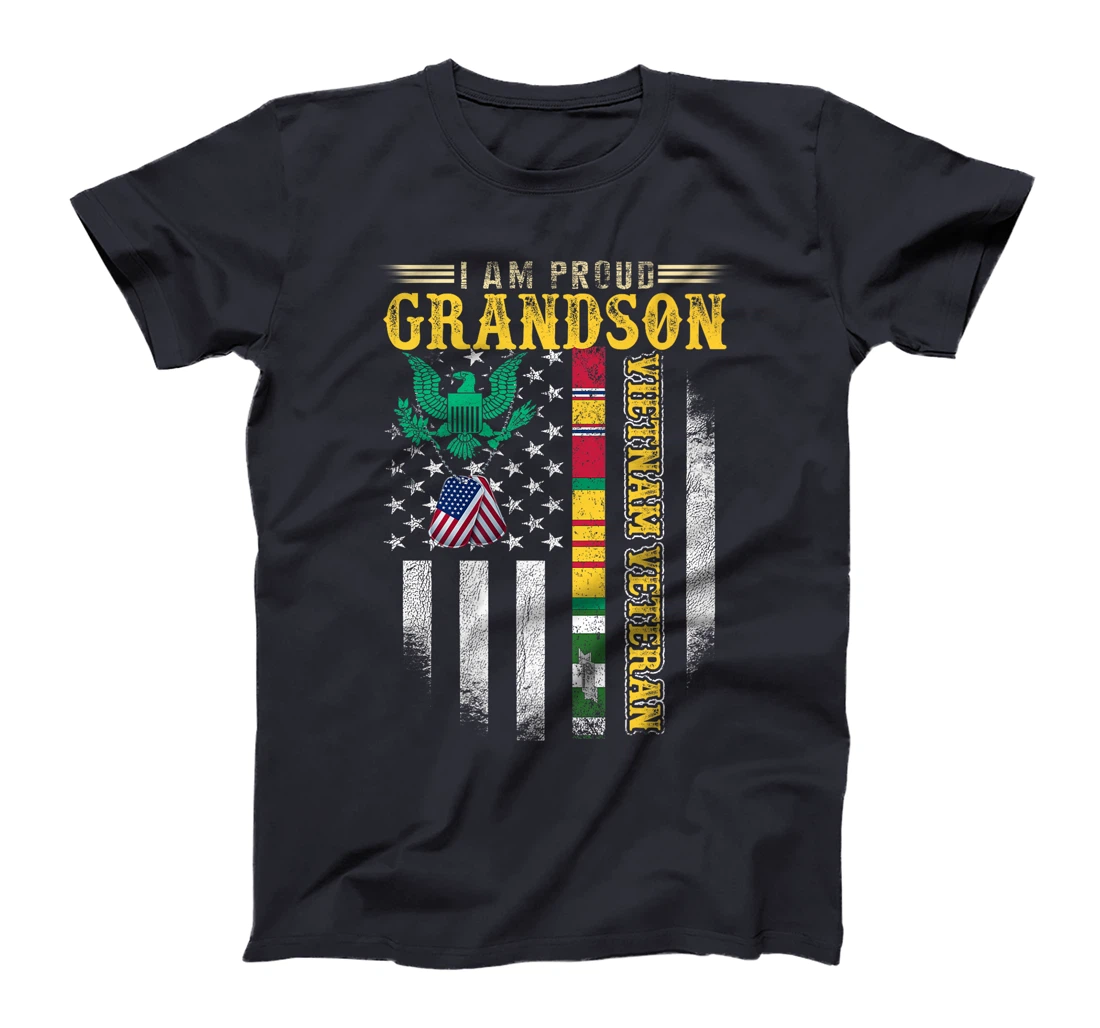 Military Family Veteran Support My Grandson Veteran Memorial Premium T-Shirt
