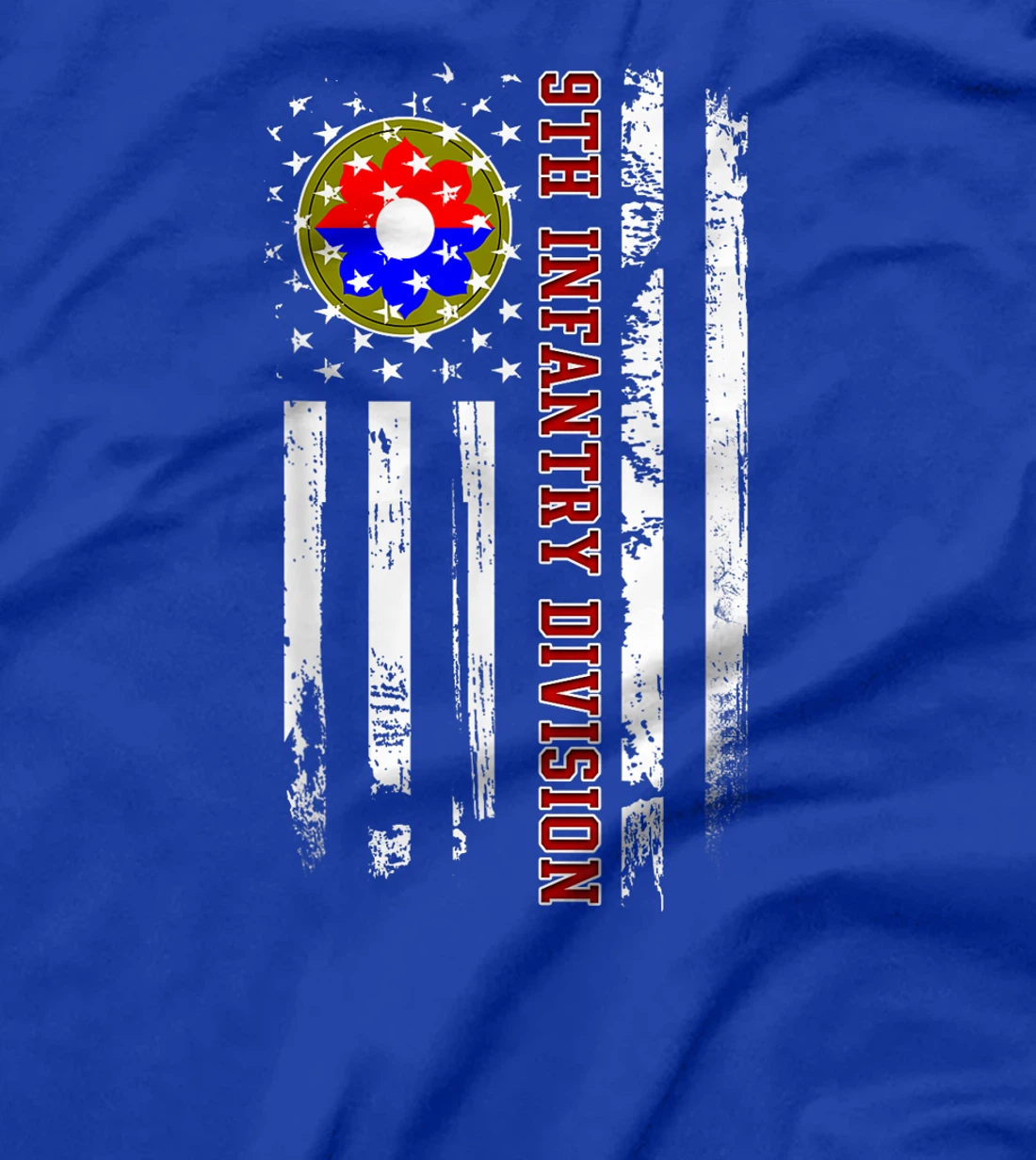 9th Infantry Division American Flag Military Veterans Day T-Shirt