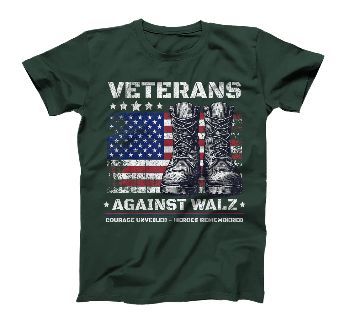 Womens Anti Tim Walz Stolen Valor Veterans Against Walz T-Shirt