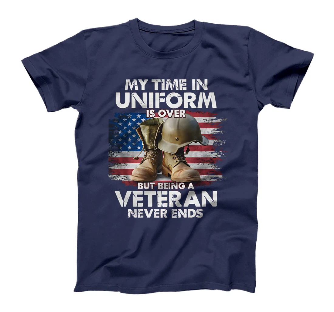 Proud Veteran Never Ends Military Tribute Patriot US Veteran Premium T-Shirt