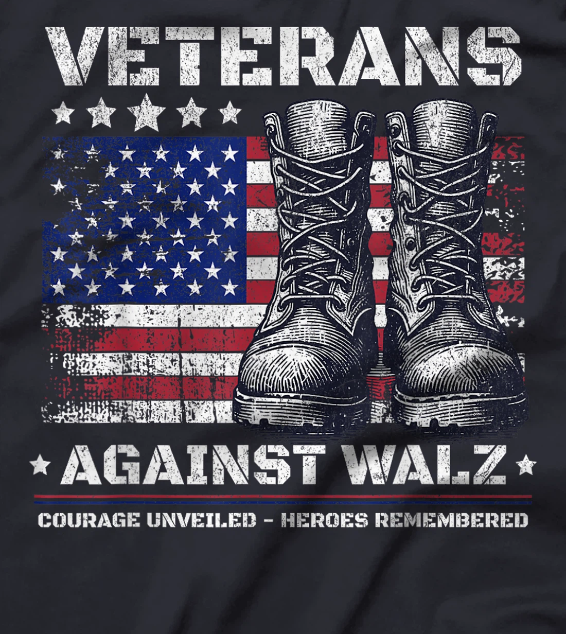 Womens Anti Tim Walz Stolen Valor Veterans Against Walz T-Shirt