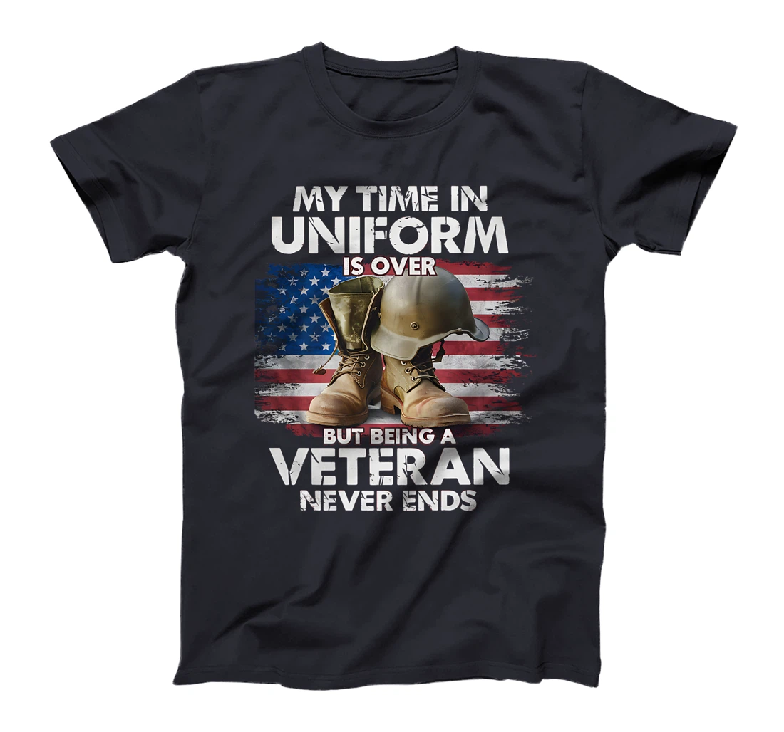 Proud Veteran Never Ends Military Tribute Patriot US Veteran Premium T-Shirt