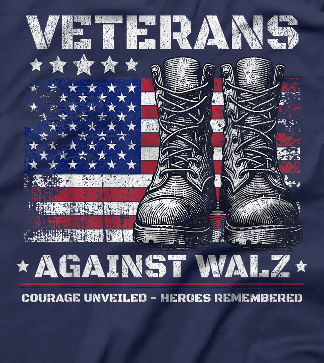 Womens Anti Tim Walz Stolen Valor Veterans Against Walz T-Shirt
