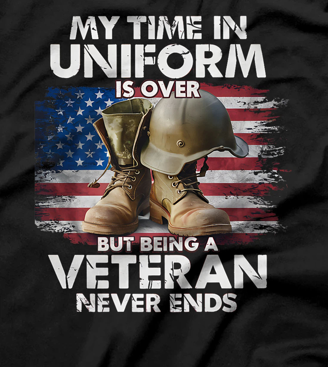 Proud Veteran Never Ends Military Tribute Patriot US Veteran Premium T-Shirt