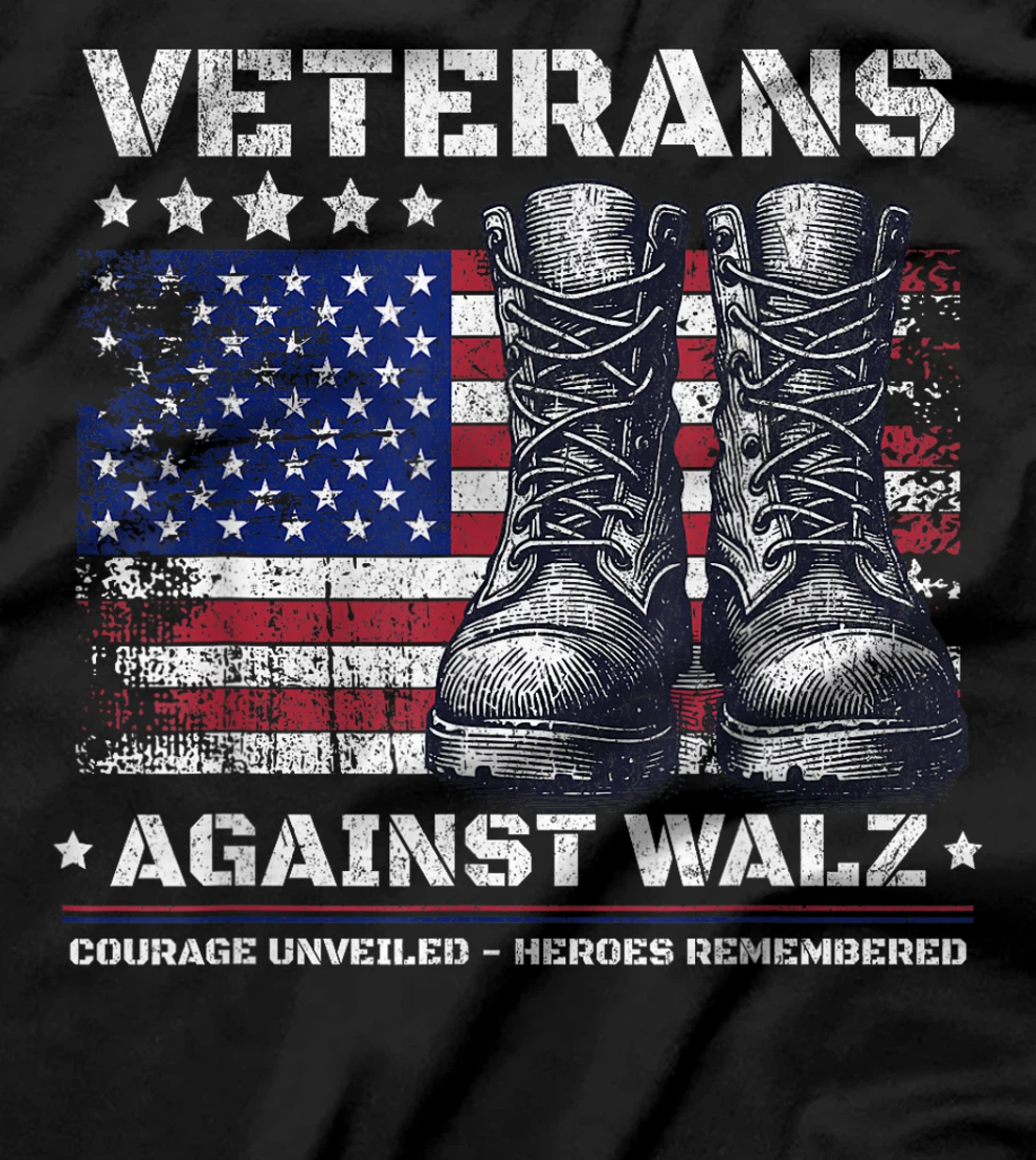 Womens Anti Tim Walz Stolen Valor Veterans Against Walz T-Shirt