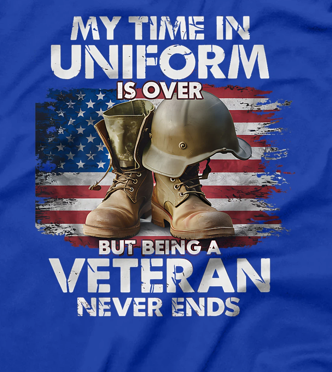 Proud Veteran Never Ends Military Tribute Patriot US Veteran Premium T-Shirt