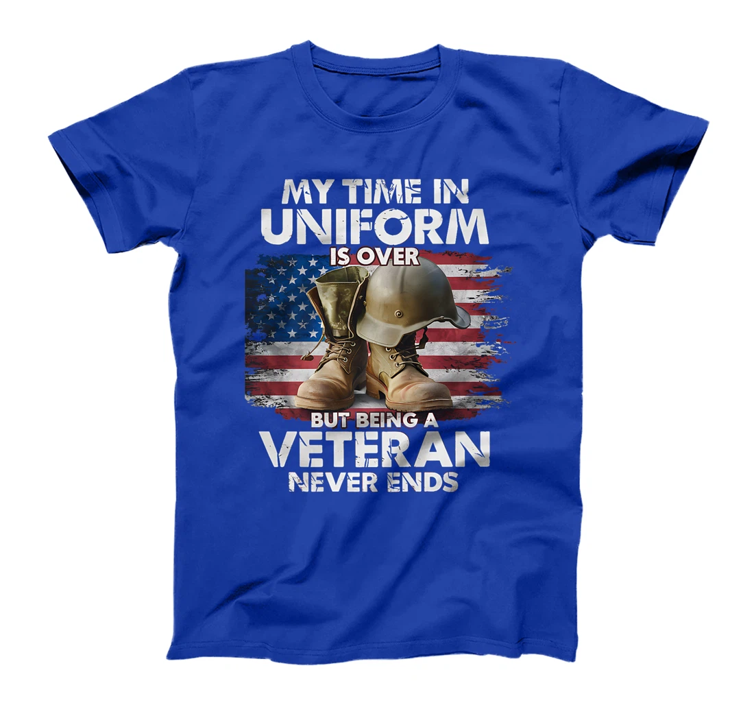 Proud Veteran Never Ends Military Tribute Patriot US Veteran Premium T-Shirt
