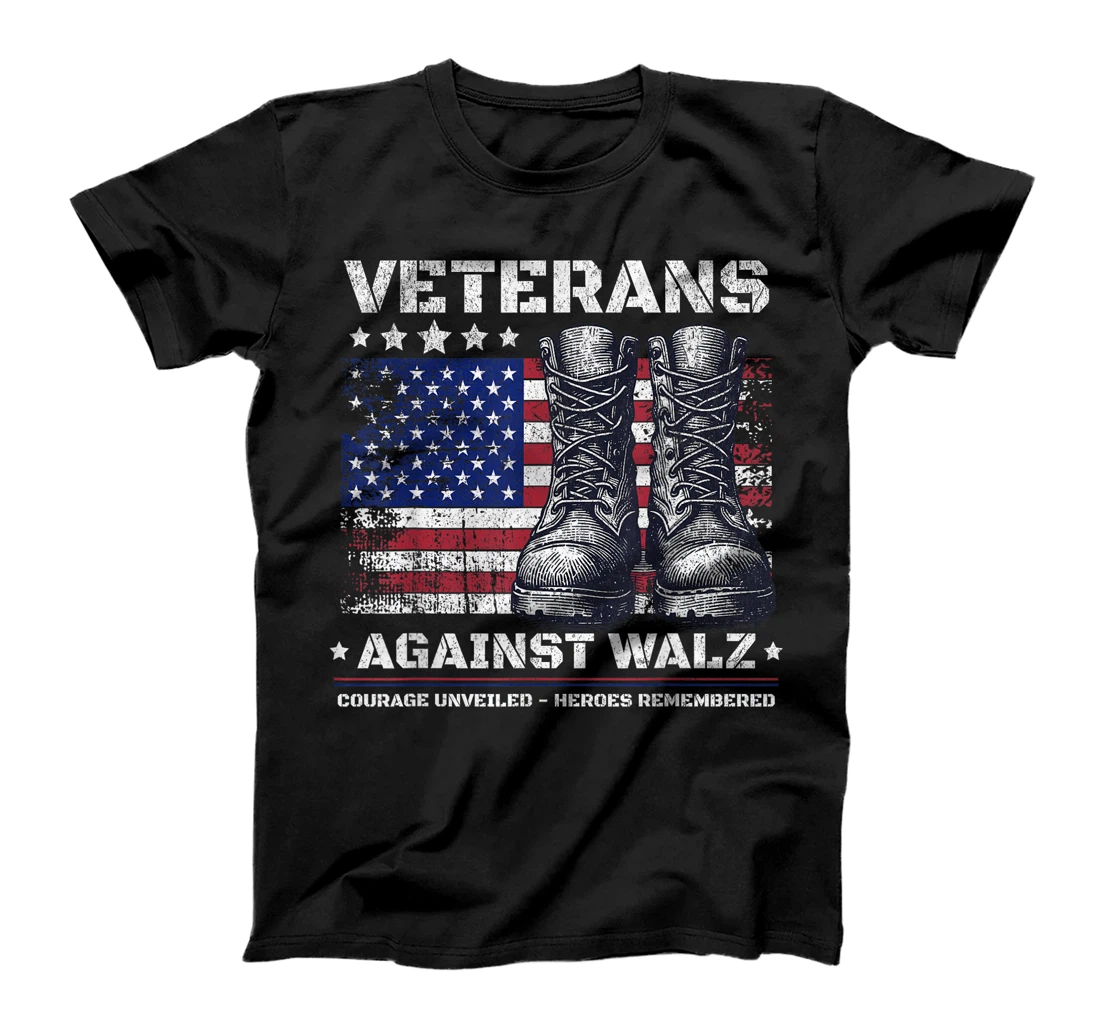 Womens Anti Tim Walz Stolen Valor Veterans Against Walz T-Shirt