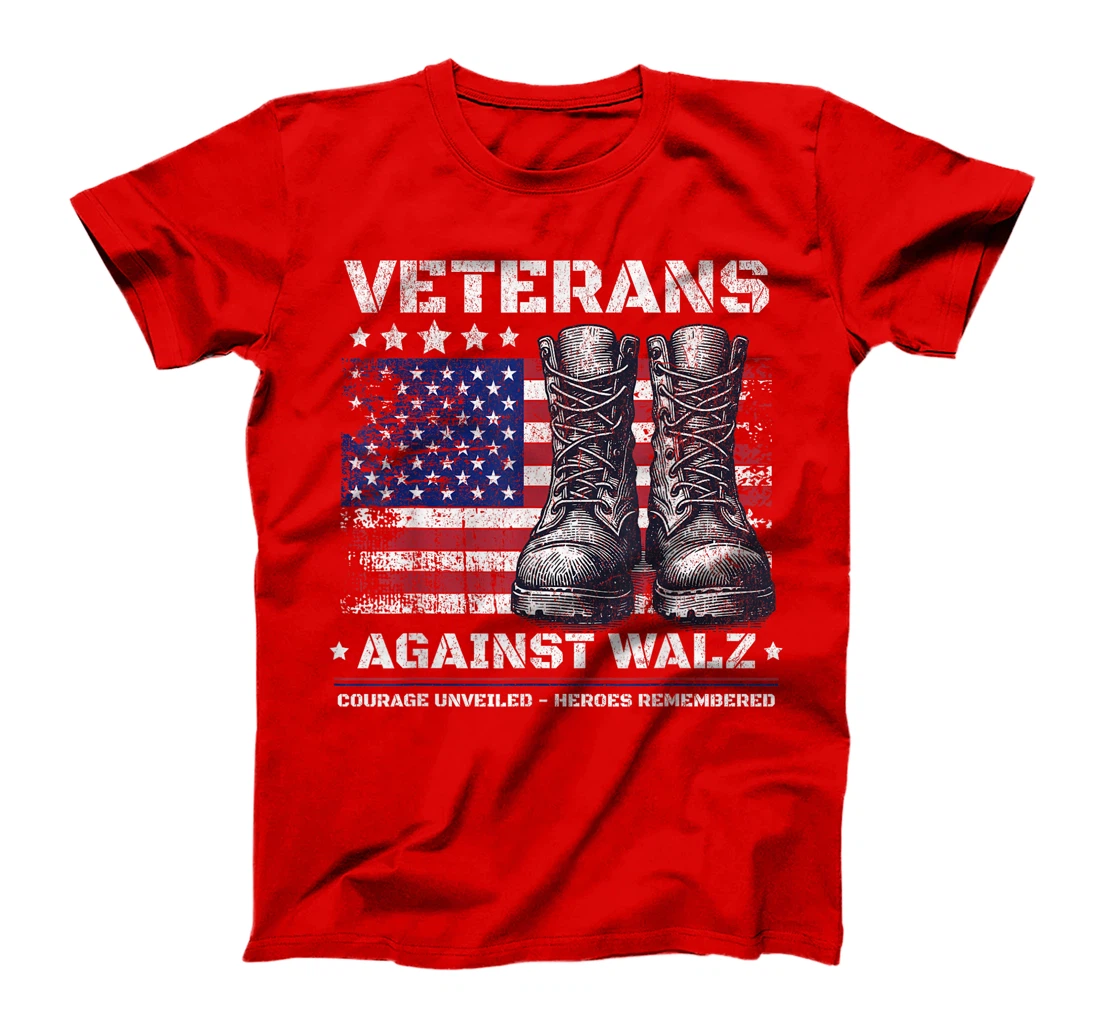 Womens Anti Tim Walz Stolen Valor Veterans Against Walz T-Shirt