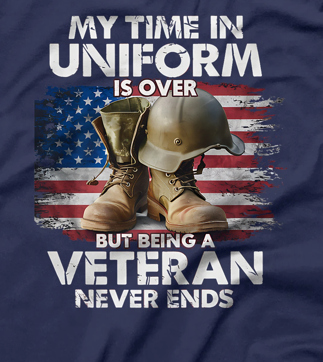 Proud Veteran Never Ends Military Tribute Patriot US Veteran Premium T-Shirt