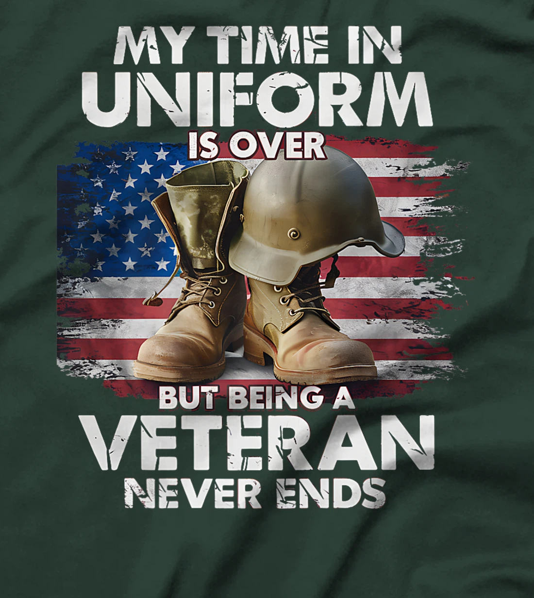 Proud Veteran Never Ends Military Tribute Patriot US Veteran Premium T-Shirt
