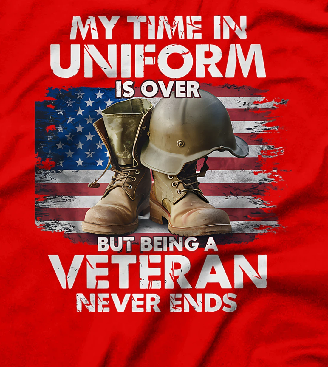 Proud Veteran Never Ends Military Tribute Patriot US Veteran Premium T-Shirt