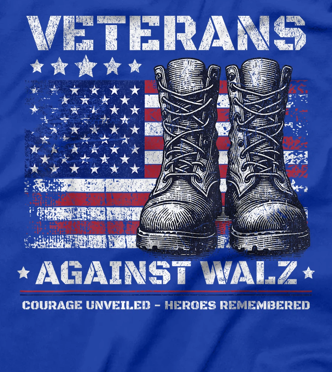 Womens Anti Tim Walz Stolen Valor Veterans Against Walz T-Shirt