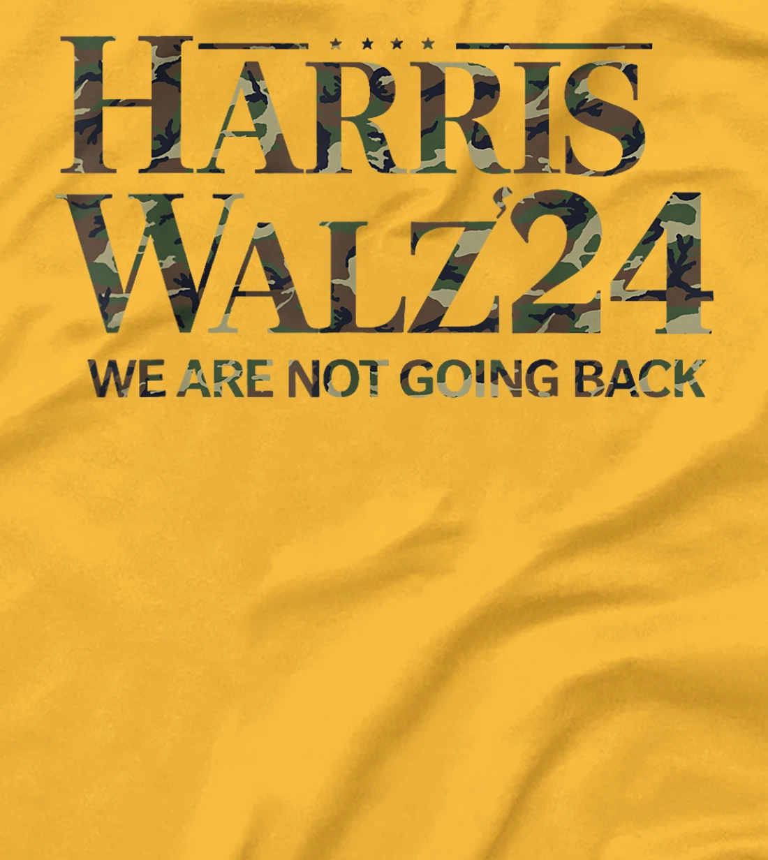 Harris Walz 24 We Are Not Going Back Military Veteran Camo T-Shirt