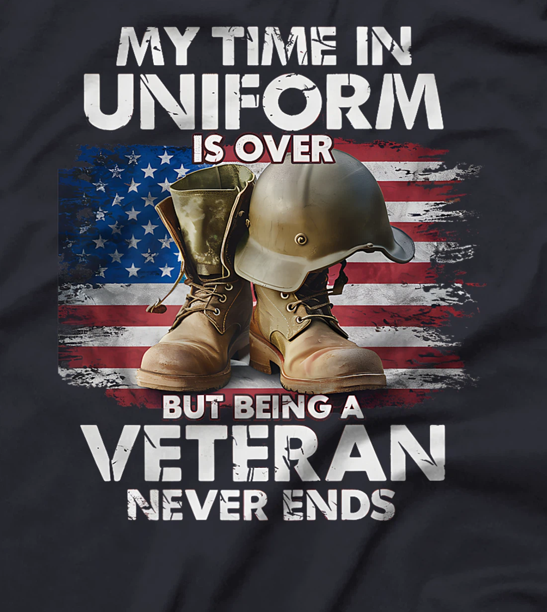 Proud Veteran Never Ends Military Tribute Patriot US Veteran Premium T-Shirt
