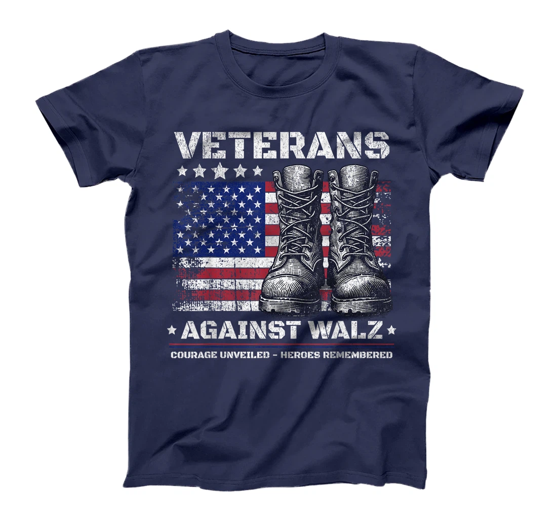 Womens Anti Tim Walz Stolen Valor Veterans Against Walz T-Shirt