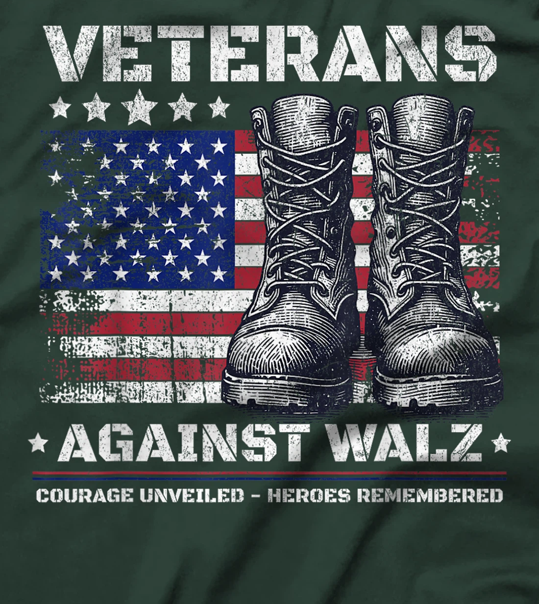 Womens Anti Tim Walz Stolen Valor Veterans Against Walz T-Shirt