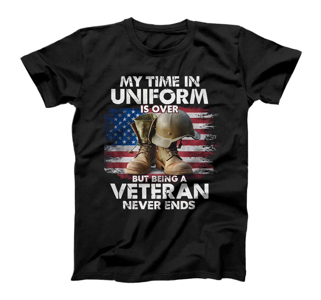 Proud Veteran Never Ends Military Tribute Patriot US Veteran Premium T-Shirt