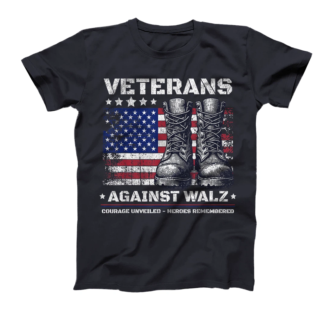 Womens Anti Tim Walz Stolen Valor Veterans Against Walz T-Shirt