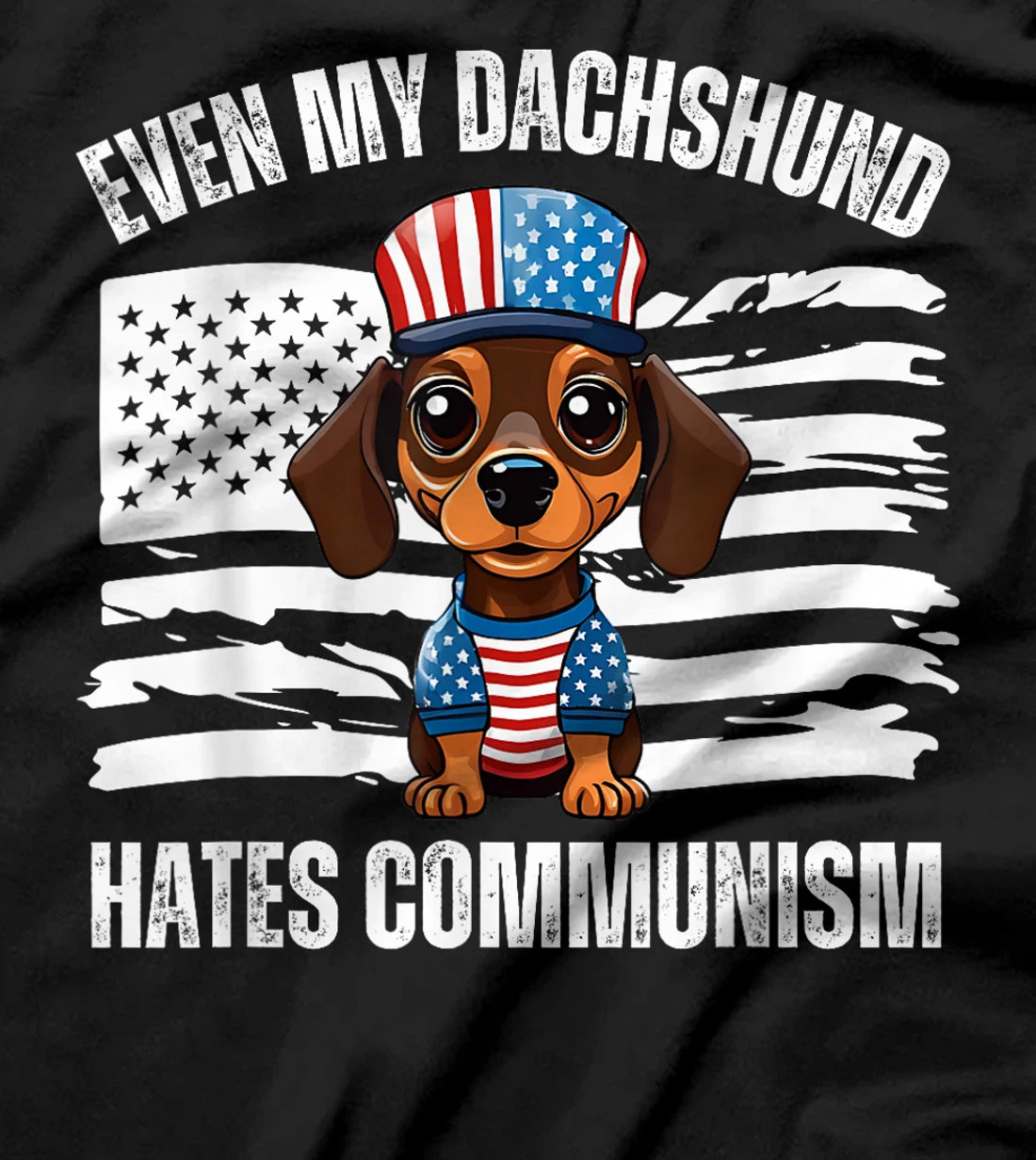 Even My Dachshund Hates Communism Conservative Trump Dogs T-Shirt