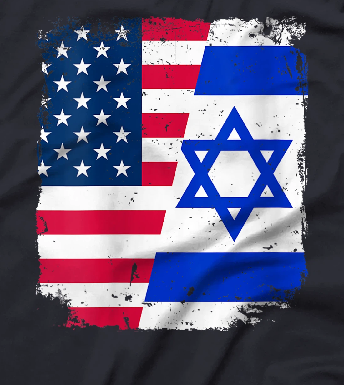 Womens American US Flag ISRAEL Friendship Country Vintage Design T-Shirt