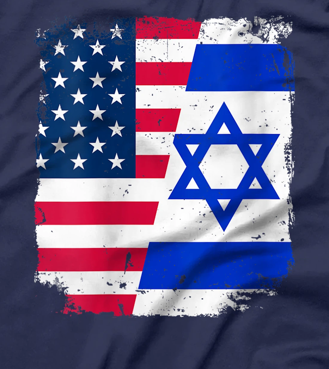 Womens American US Flag ISRAEL Friendship Country Vintage Design T-Shirt