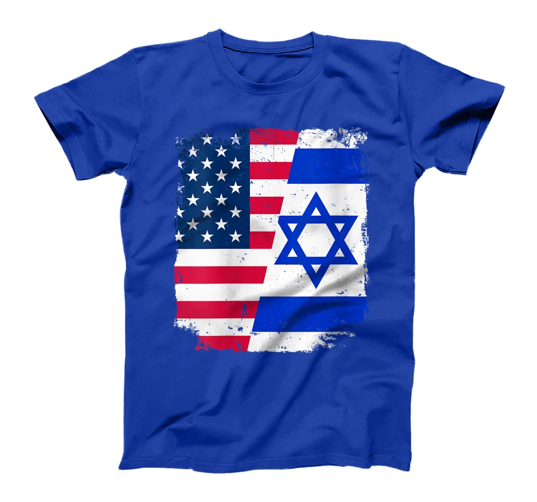 Womens American US Flag ISRAEL Friendship Country Vintage Design T-Shirt