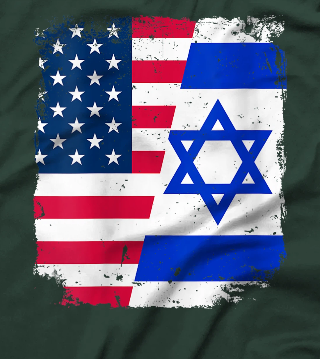 Womens American US Flag ISRAEL Friendship Country Vintage Design T-Shirt