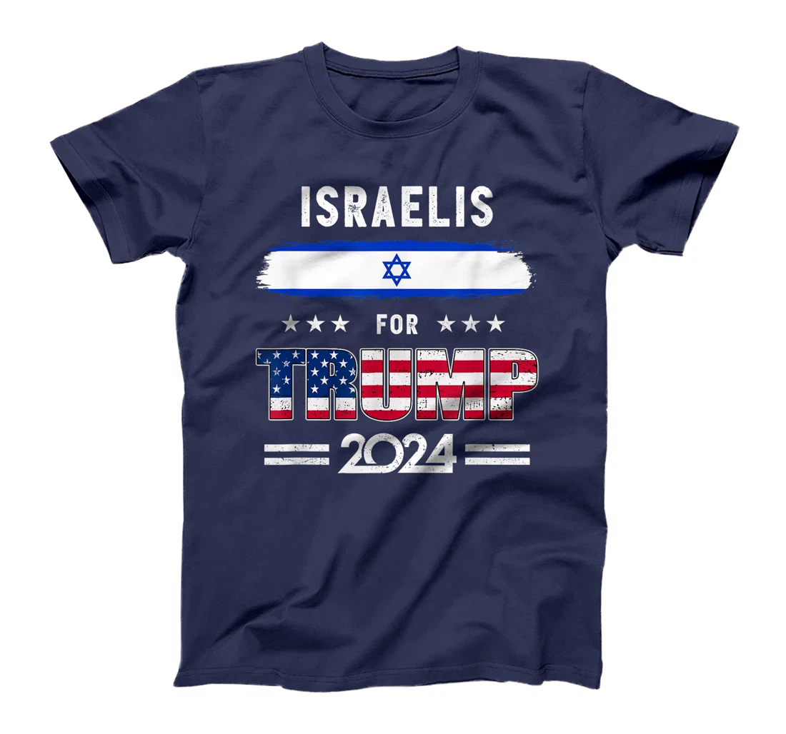 Womens Israelis for Trump 2024 Israel Flag Patriotic Supporter T-Shirt