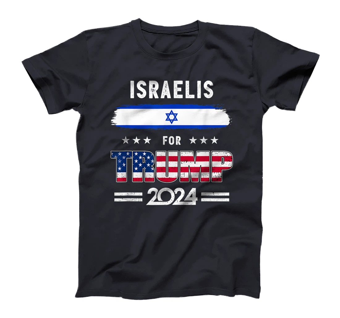 Womens Israelis for Trump 2024 Israel Flag Patriotic Supporter T-Shirt