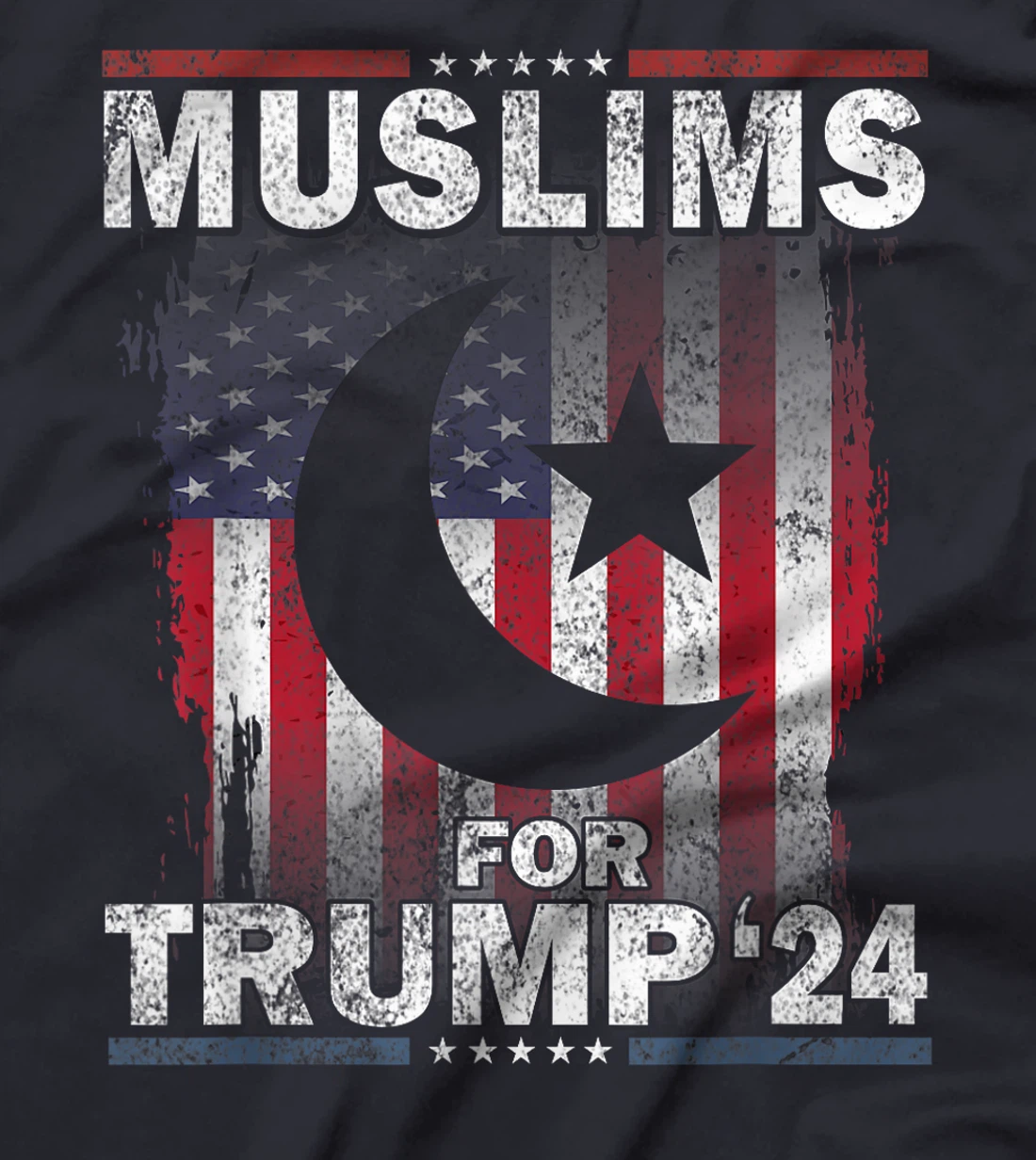 Muslims For Trump 2024 Donald Trump 2024 Elections USA Flag T-Shirt
