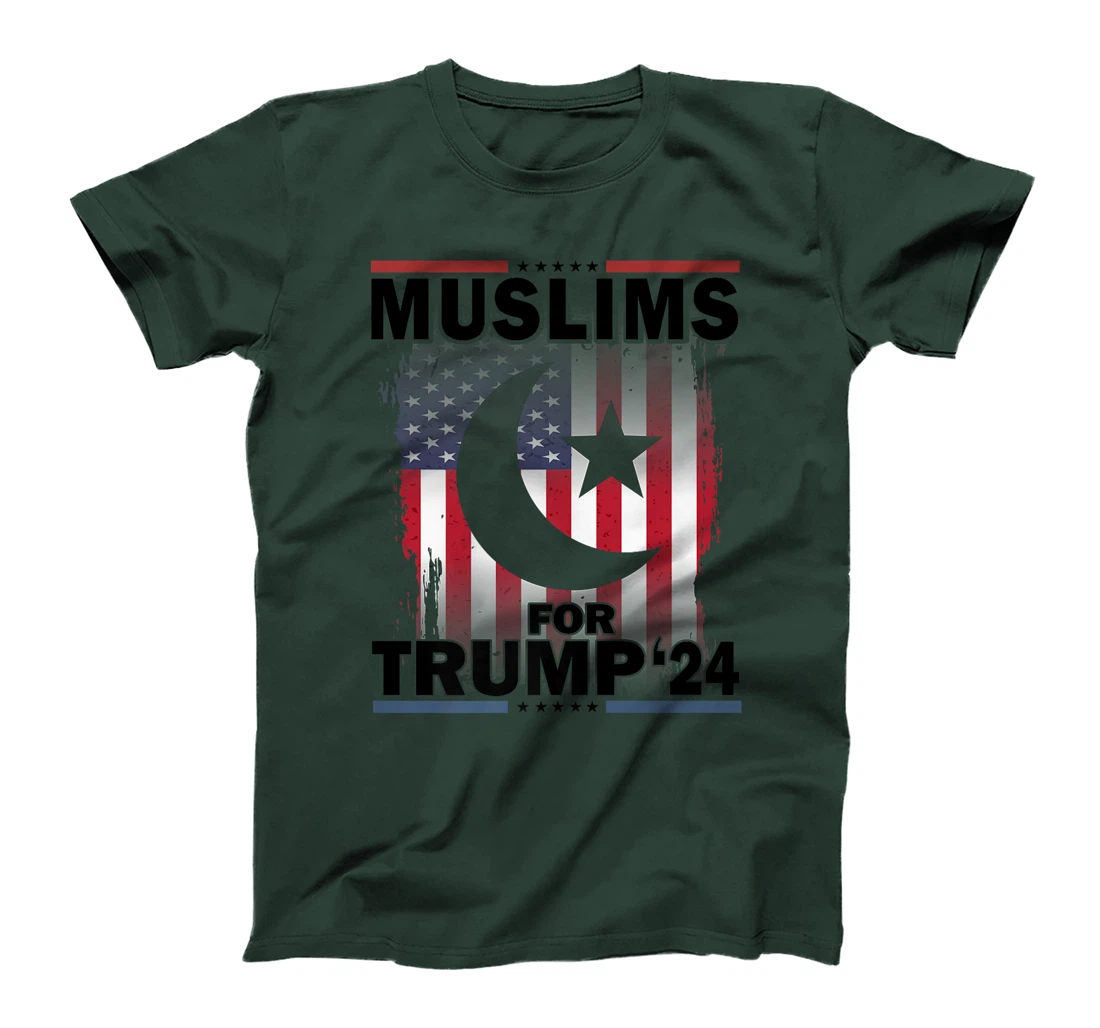 Muslims For Trump 2024 Donald Trump 2024 Elections USA Flag Premium T-Shirt