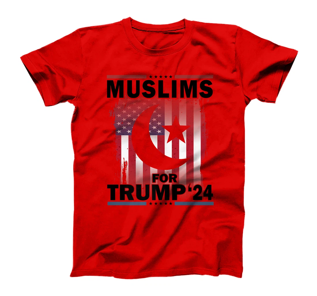 Muslims For Trump 2024 Donald Trump 2024 Elections USA Flag Premium T-Shirt