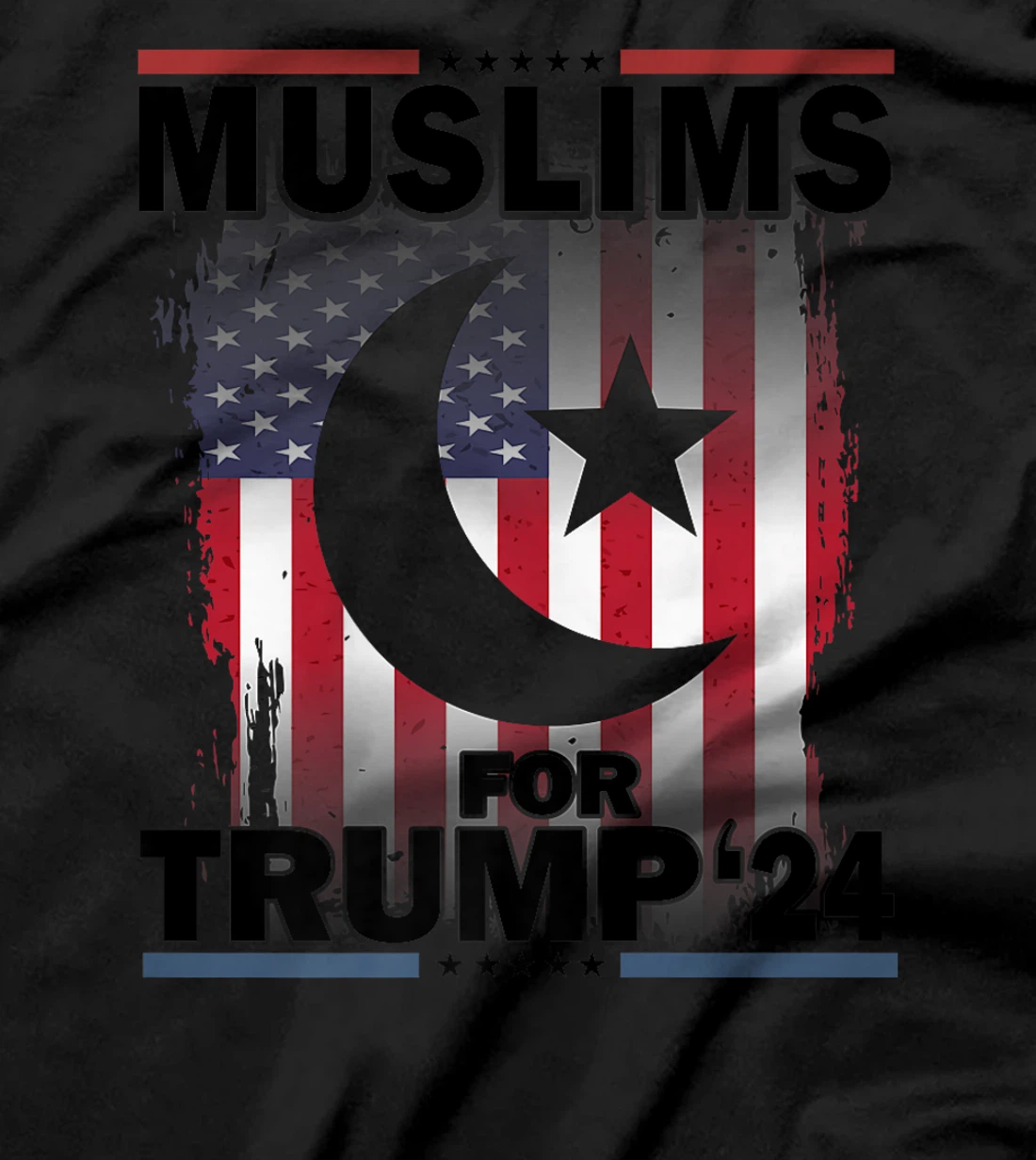 Muslims For Trump 2024 Donald Trump 2024 Elections USA Flag Premium T-Shirt