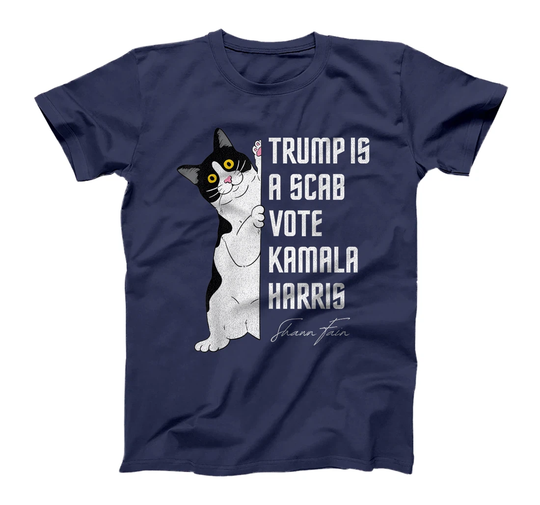 Trump is a Scab - Vote Harris 2024 Funny Cat T-Shirt