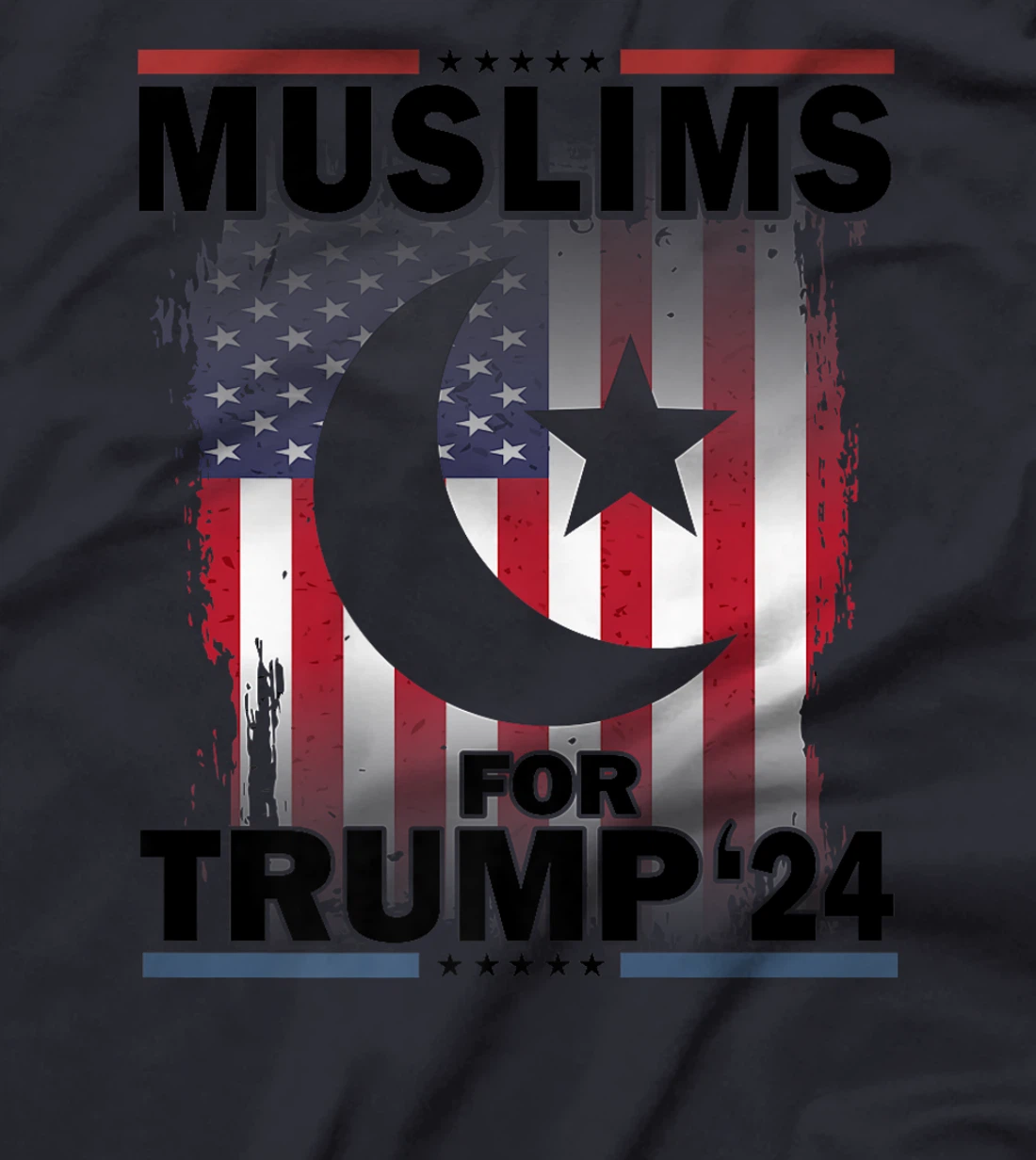 Muslims For Trump 2024 Donald Trump 2024 Elections USA Flag Premium T-Shirt