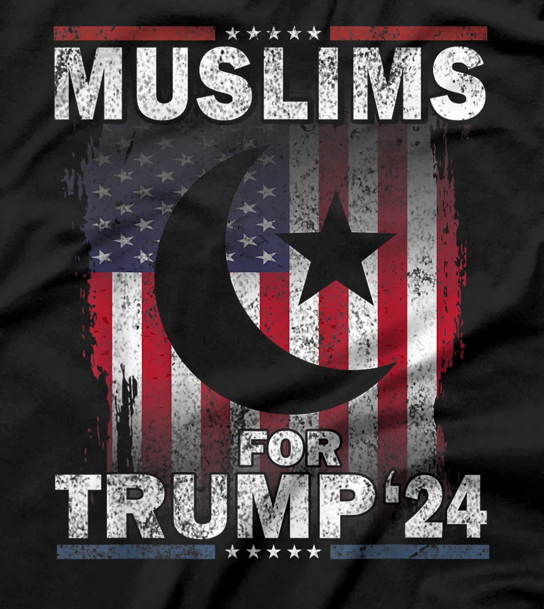 Muslims For Trump 2024 Donald Trump 2024 Elections USA Flag T-Shirt