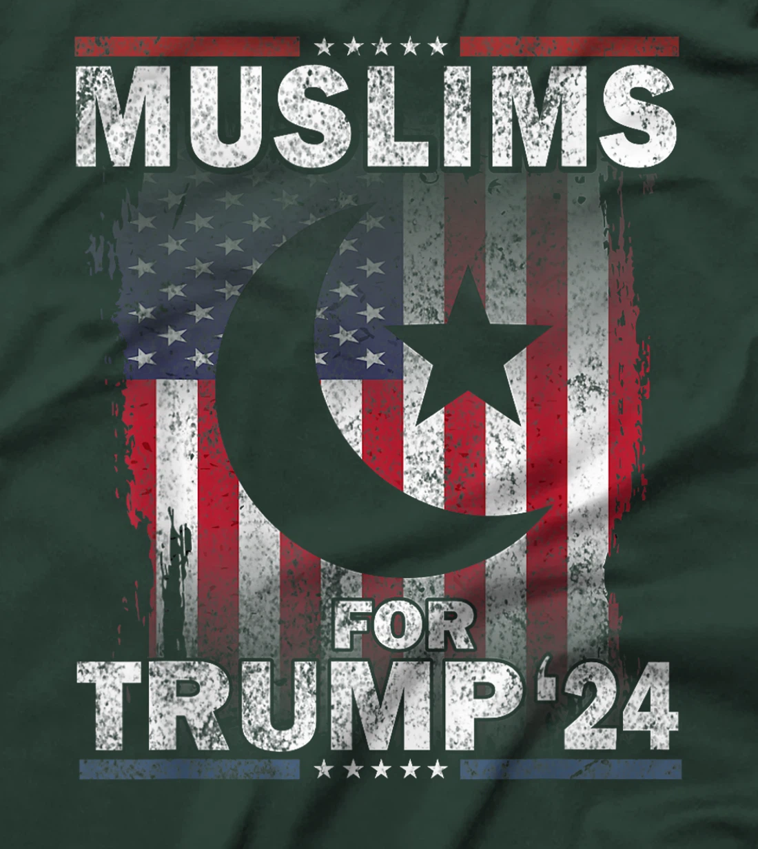 Muslims For Trump 2024 Donald Trump 2024 Elections USA Flag T-Shirt