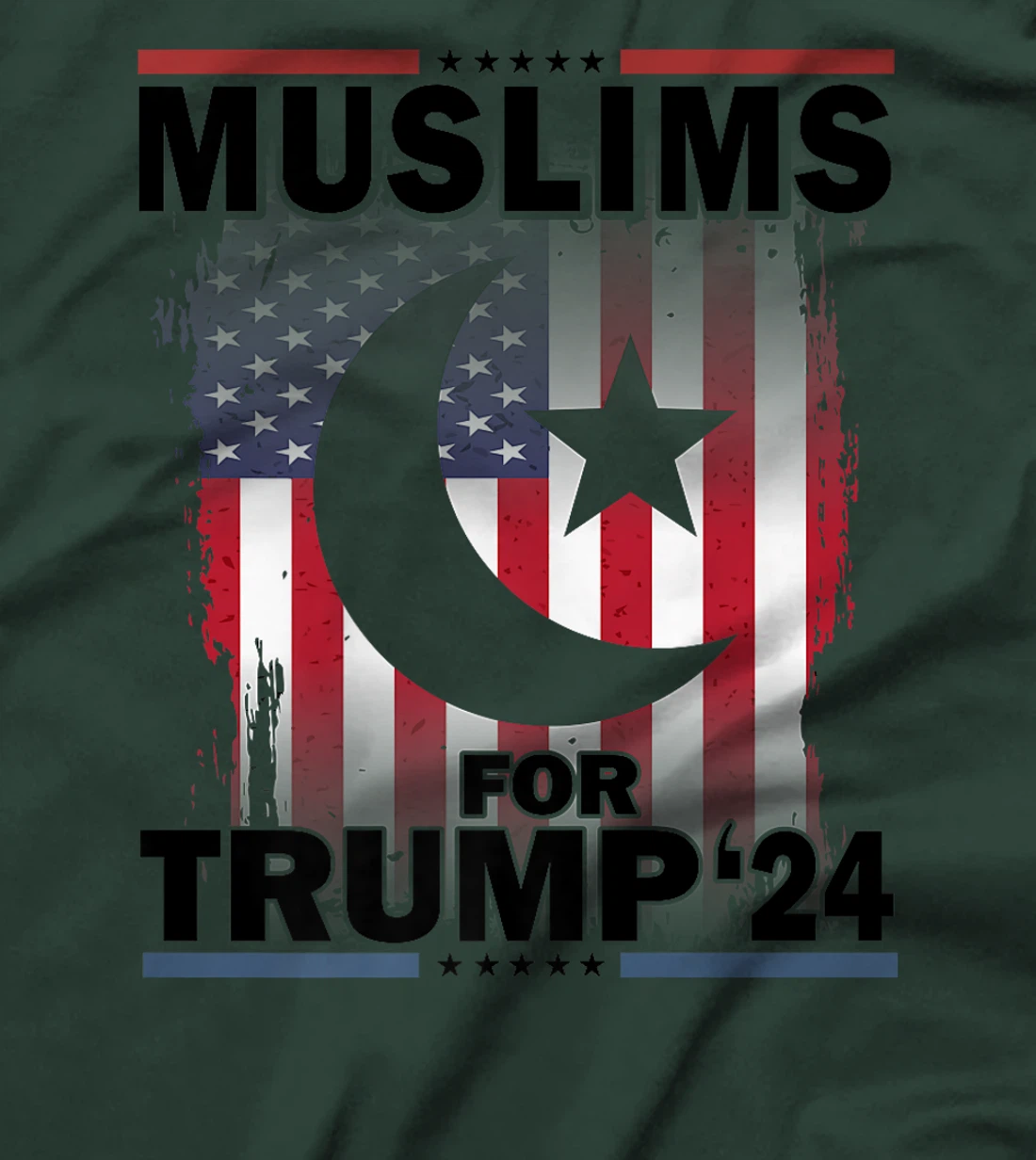 Muslims For Trump 2024 Donald Trump 2024 Elections USA Flag Premium T-Shirt