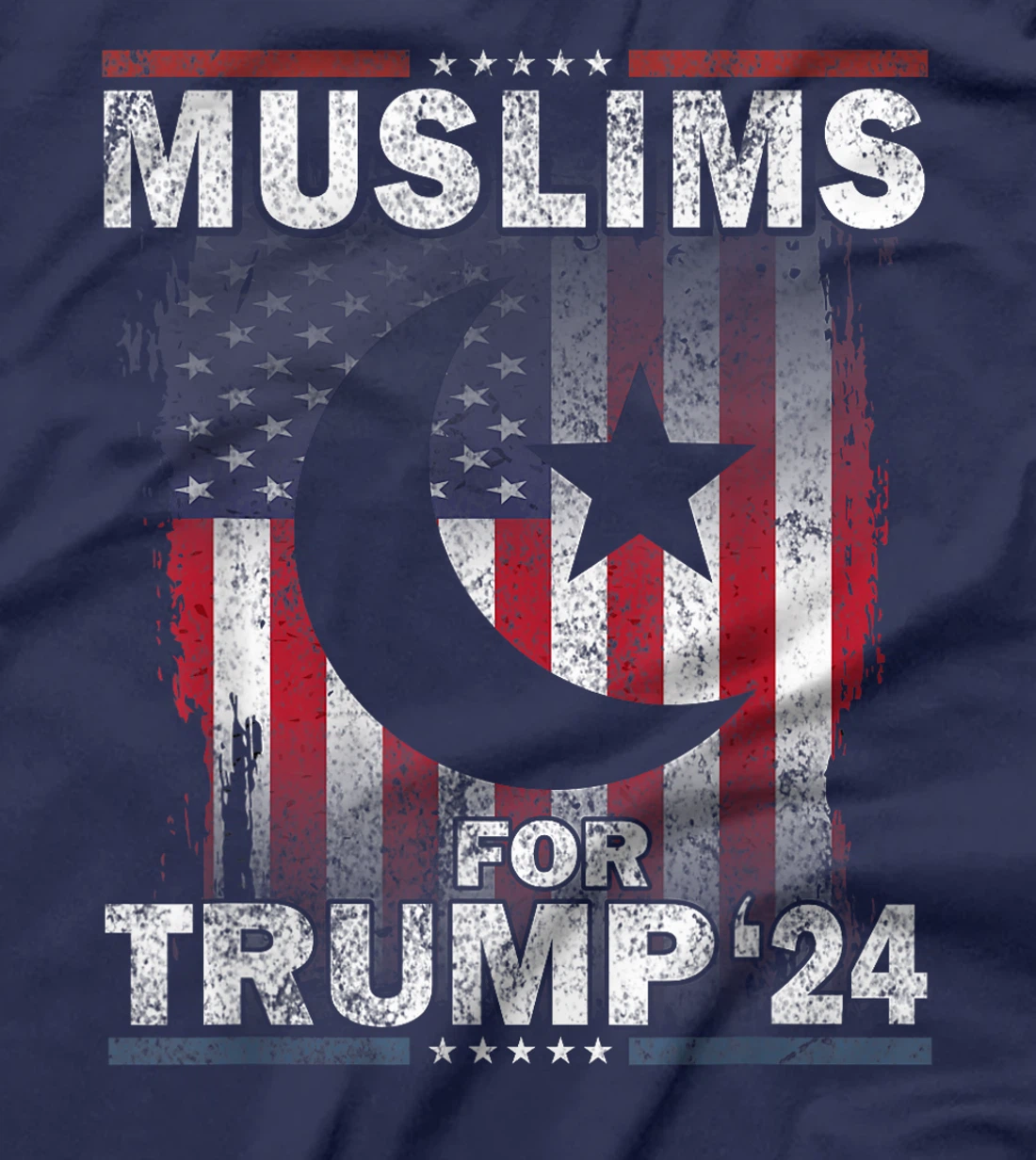 Muslims For Trump 2024 Donald Trump 2024 Elections USA Flag T-Shirt