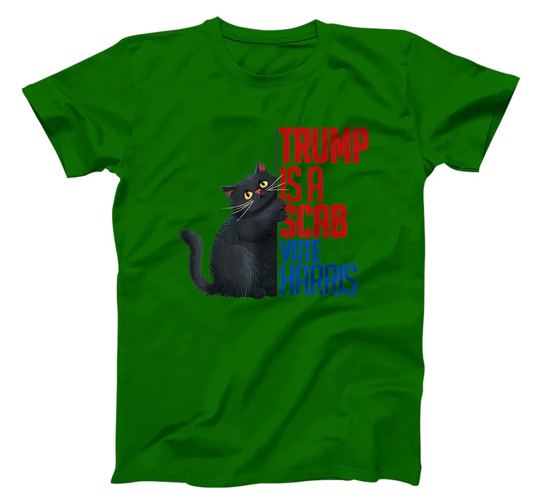 Trump is a Scab - Vote Harris 2024 Funny Cat T-Shirt