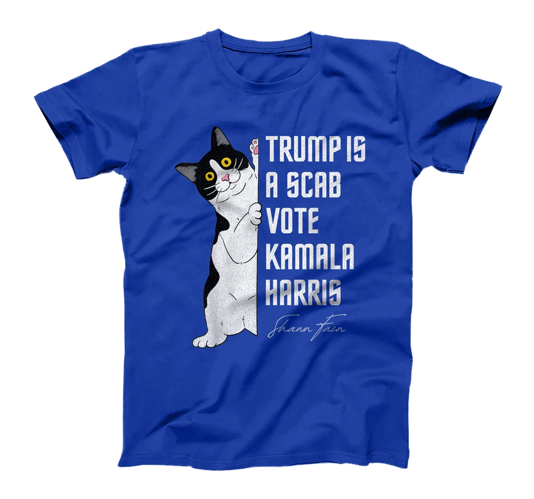 Trump is a Scab - Vote Harris 2024 Funny Cat T-Shirt