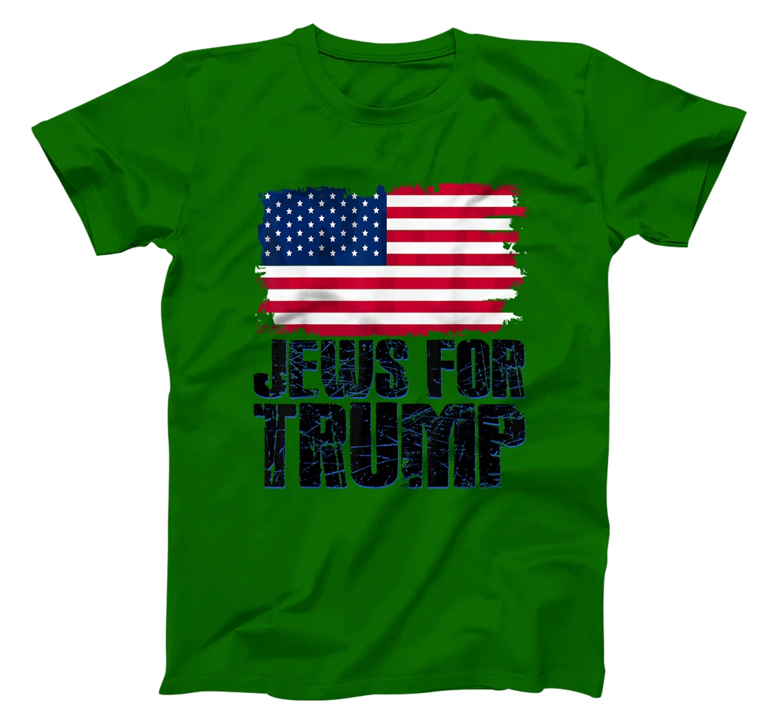 Womens Jews For Trump American Flag Jewish Republican T-Shirt