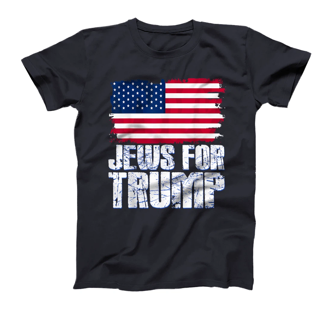 Jews For Trump Jewish Republican American Flag T-Shirt