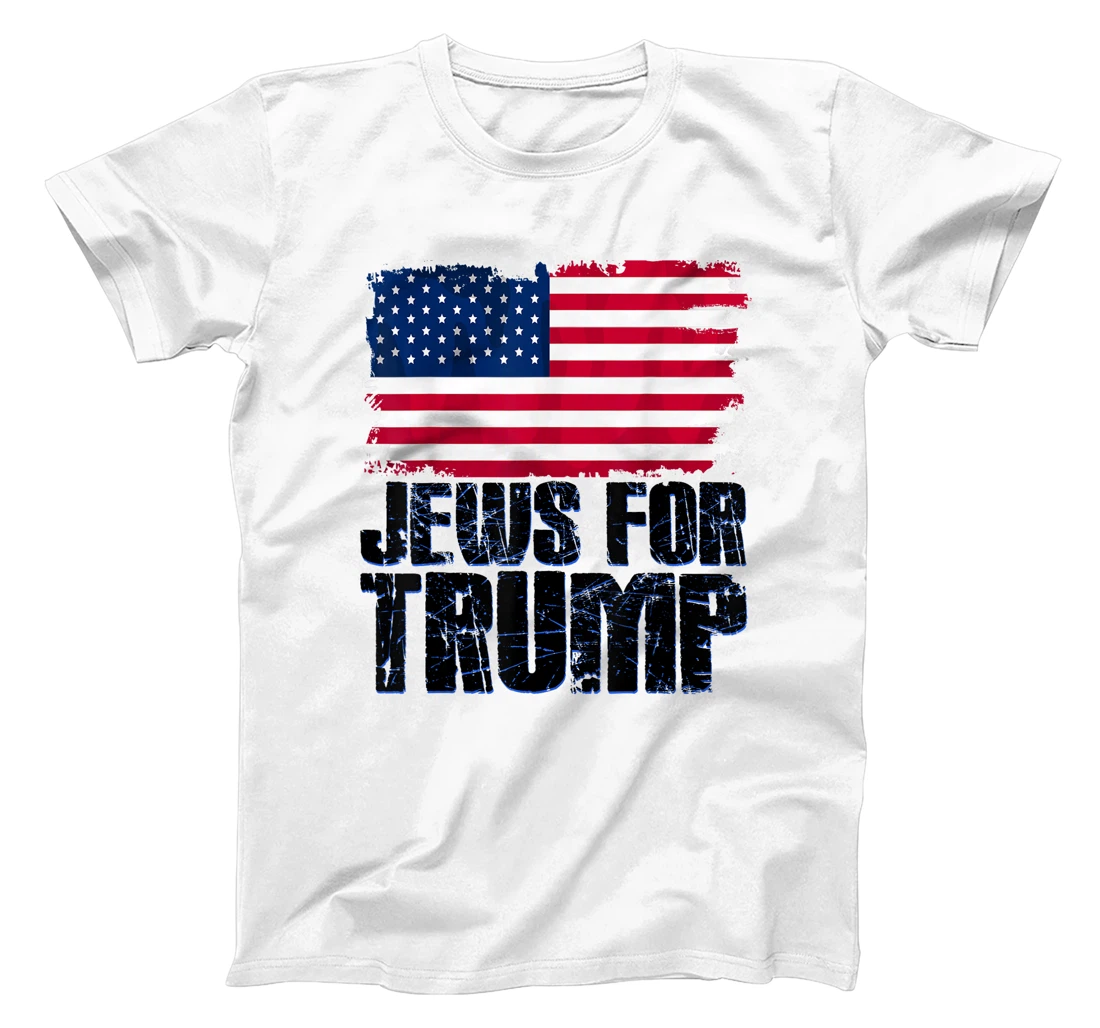 Womens Jews For Trump American Flag Jewish Republican T-Shirt