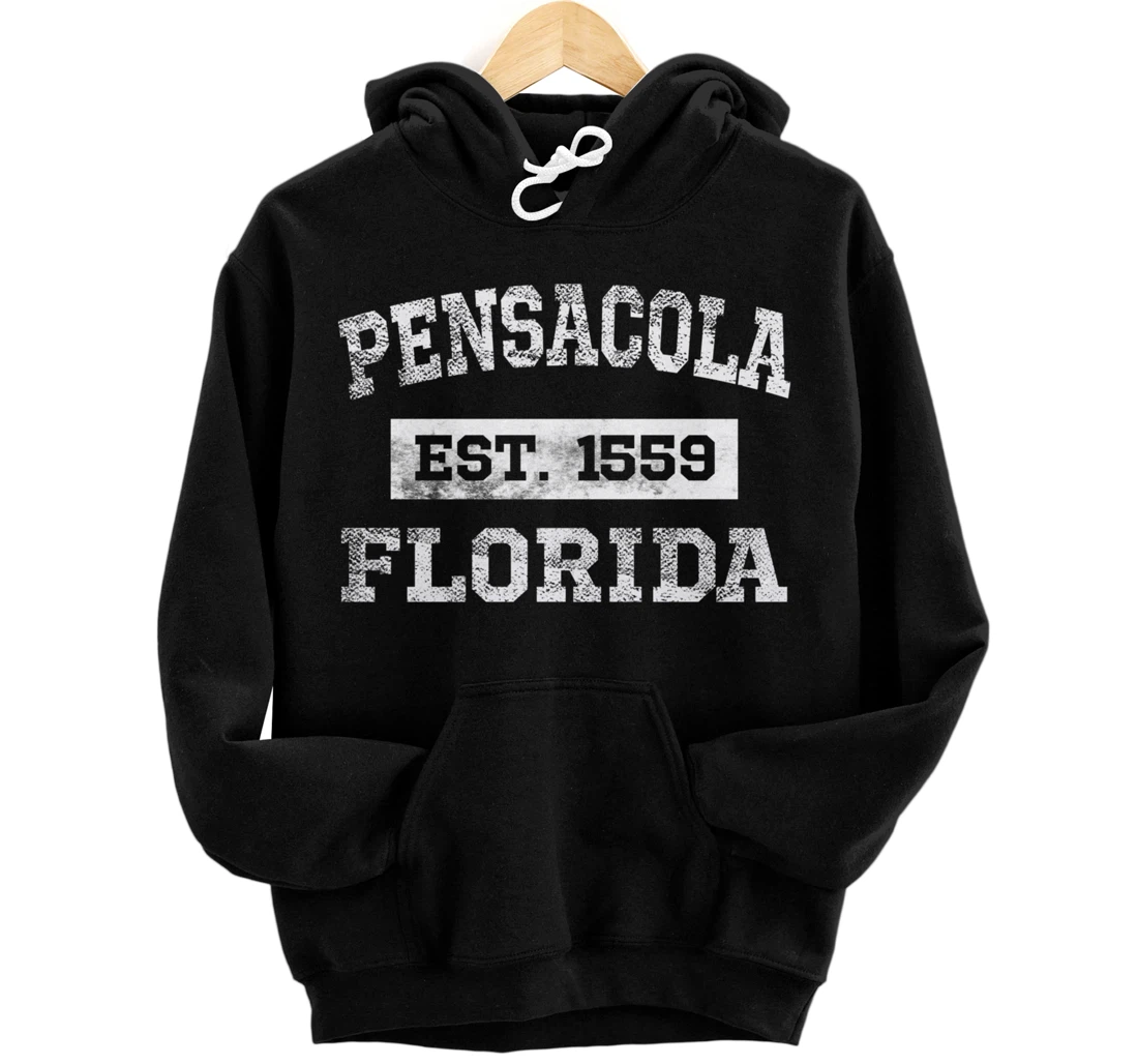 Pensacola Florida Hoodie Hoodie Est. 1559 Distressed Pullover Hoodie