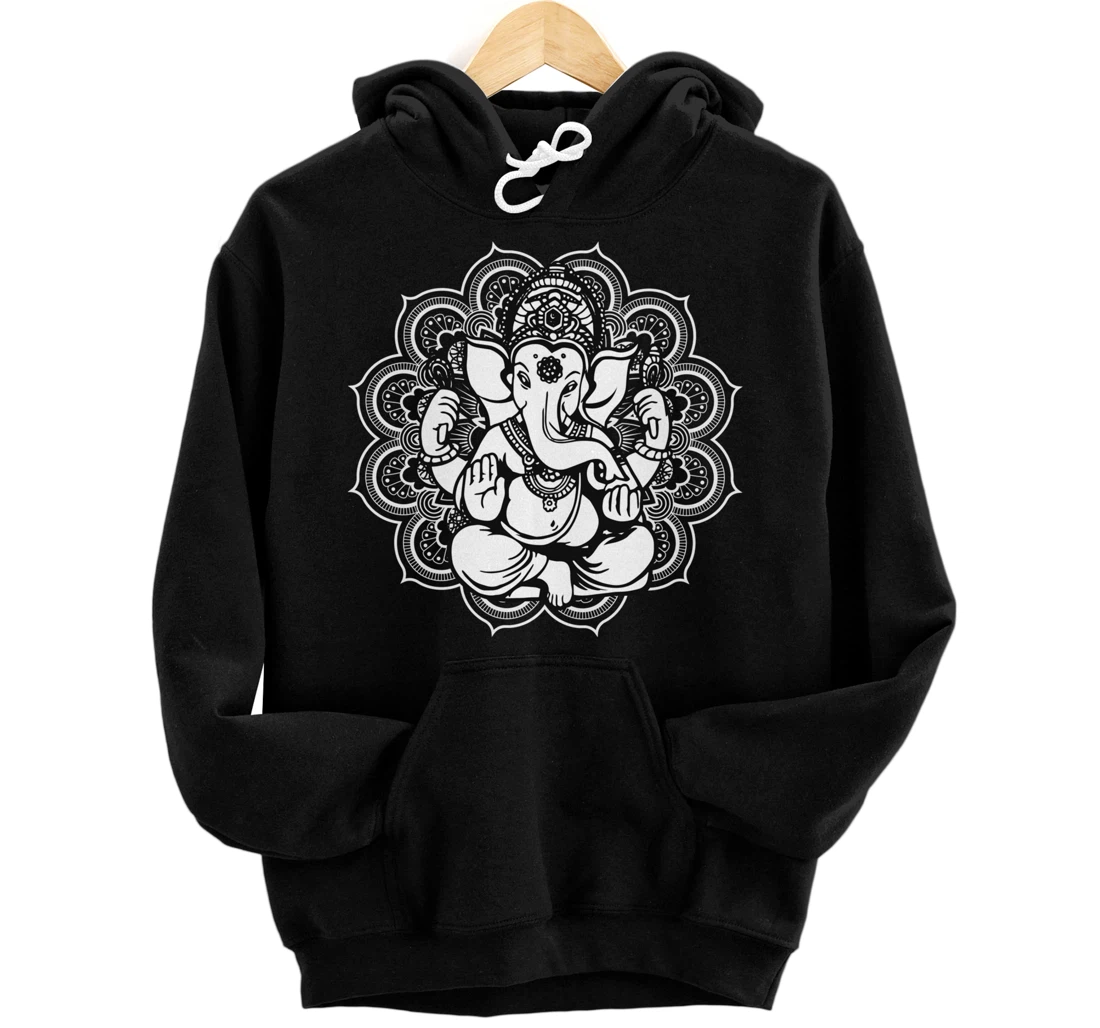 Ganesh Symbol Yoga Hindu Men Women Meditation Lover Pullover Hoodie